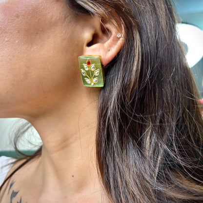 Ghazal Mint Green Earrings